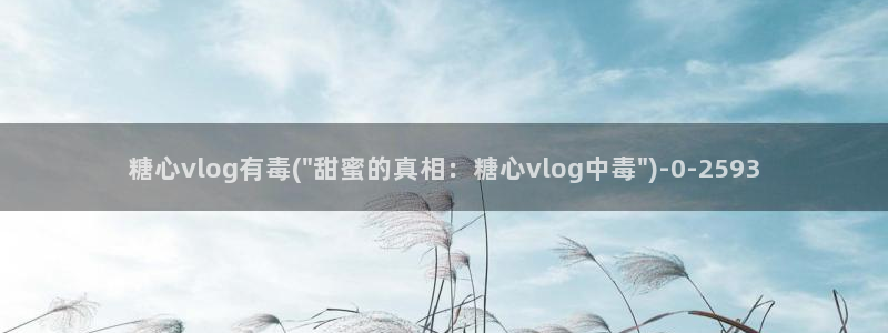 糖心vlog未满十八下:糖心vlog有毒